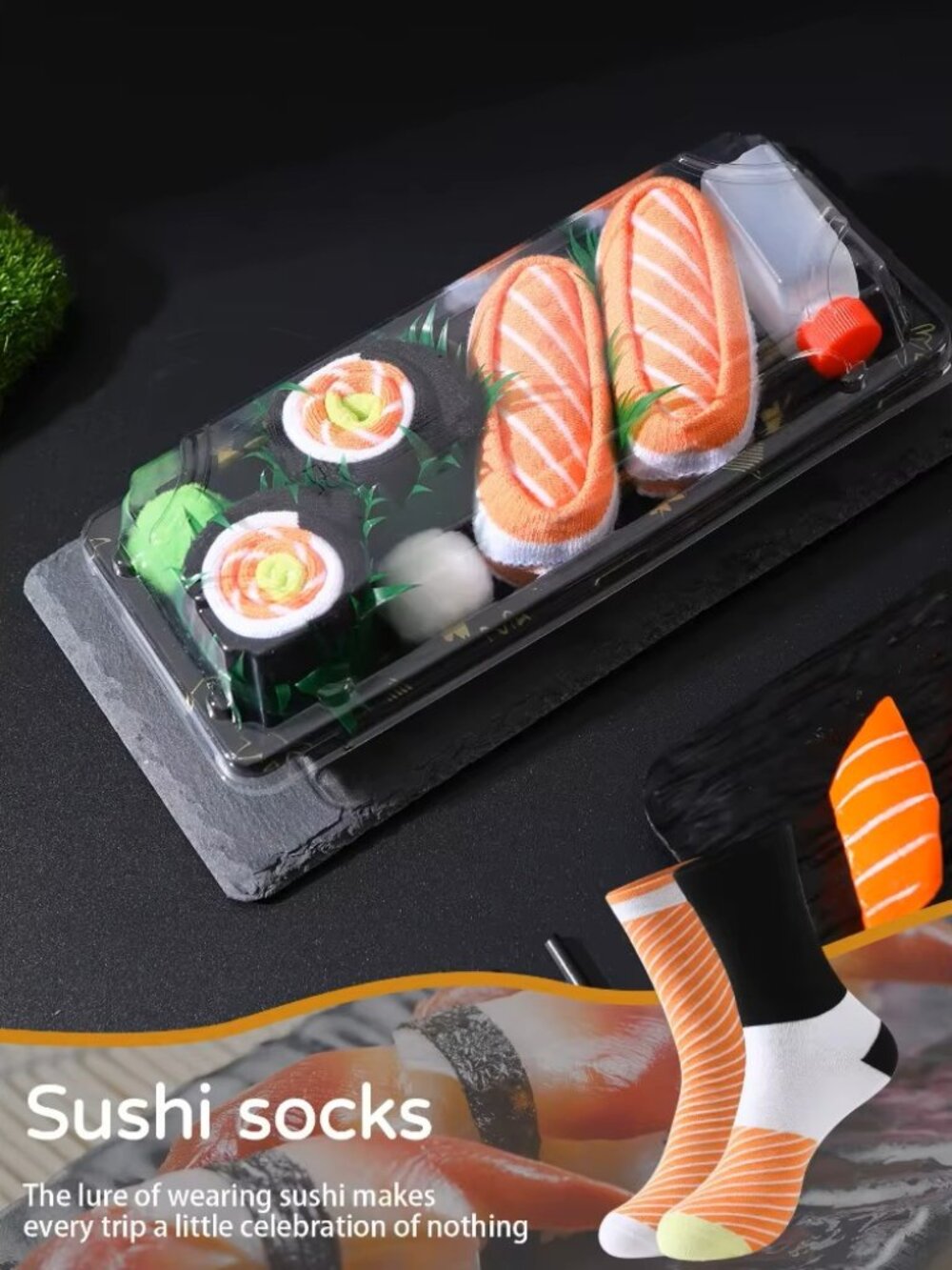 SUSHI SOCKS - Viral Sushi Socks - 2 Pairs - NEW